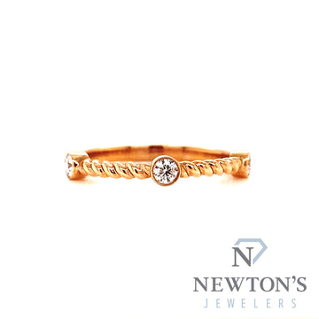 14kt Rose Gold Diamond Stackable Band