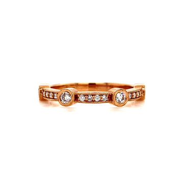 14kt Rose Gold Diamond Stackable Band