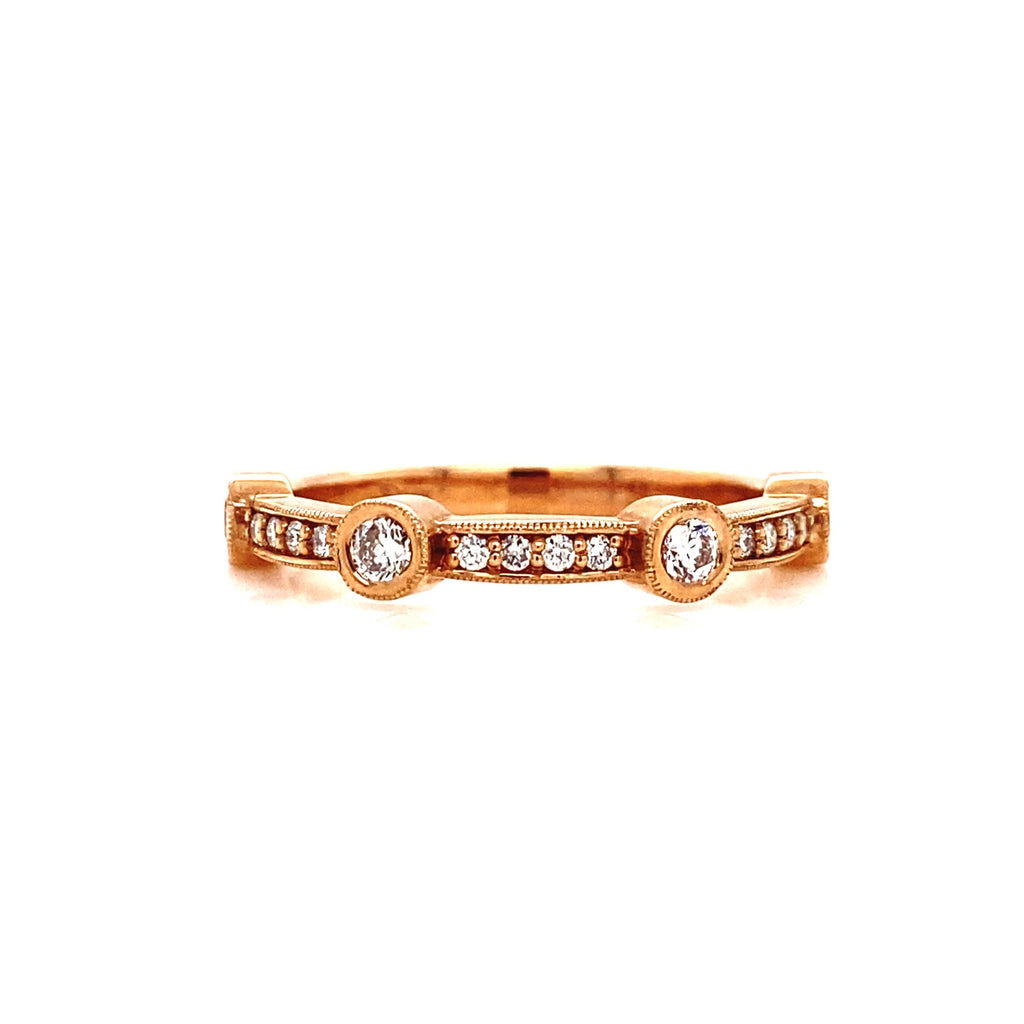 14kt Rose Gold Diamond Stackable Band