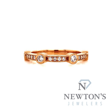 14kt Rose Gold Diamond Stackable Band