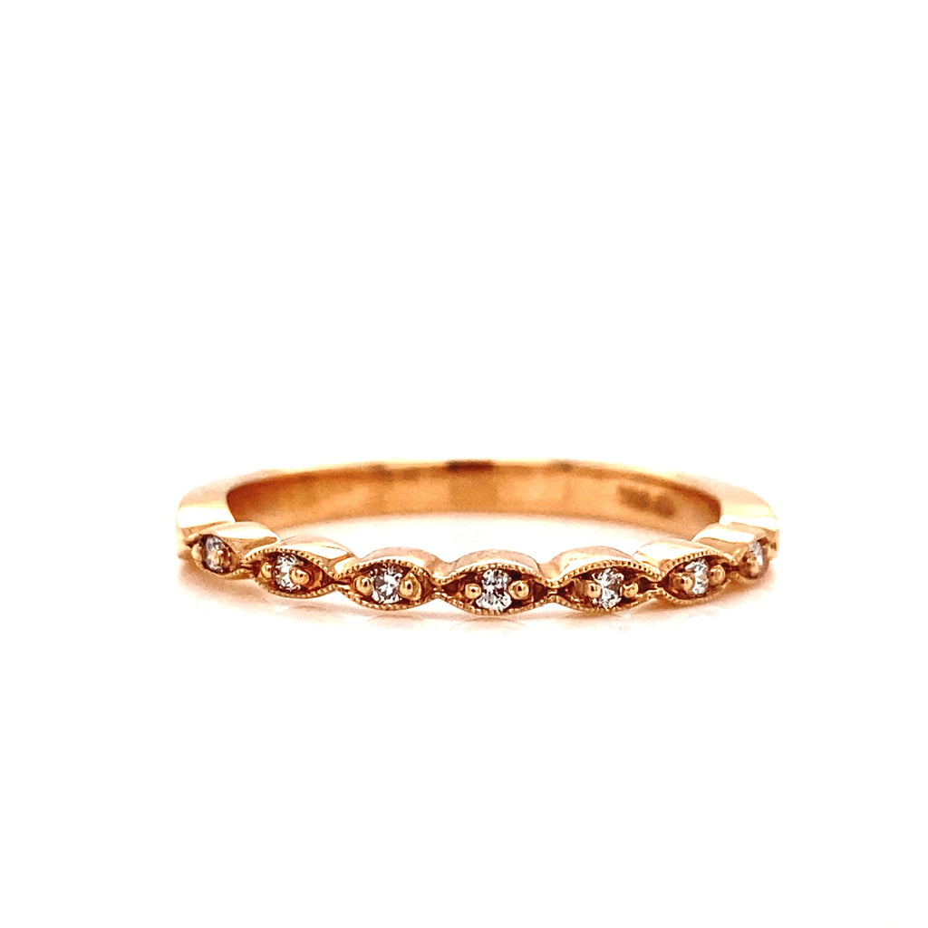 14kt Rose Gold Diamond Stackable Band