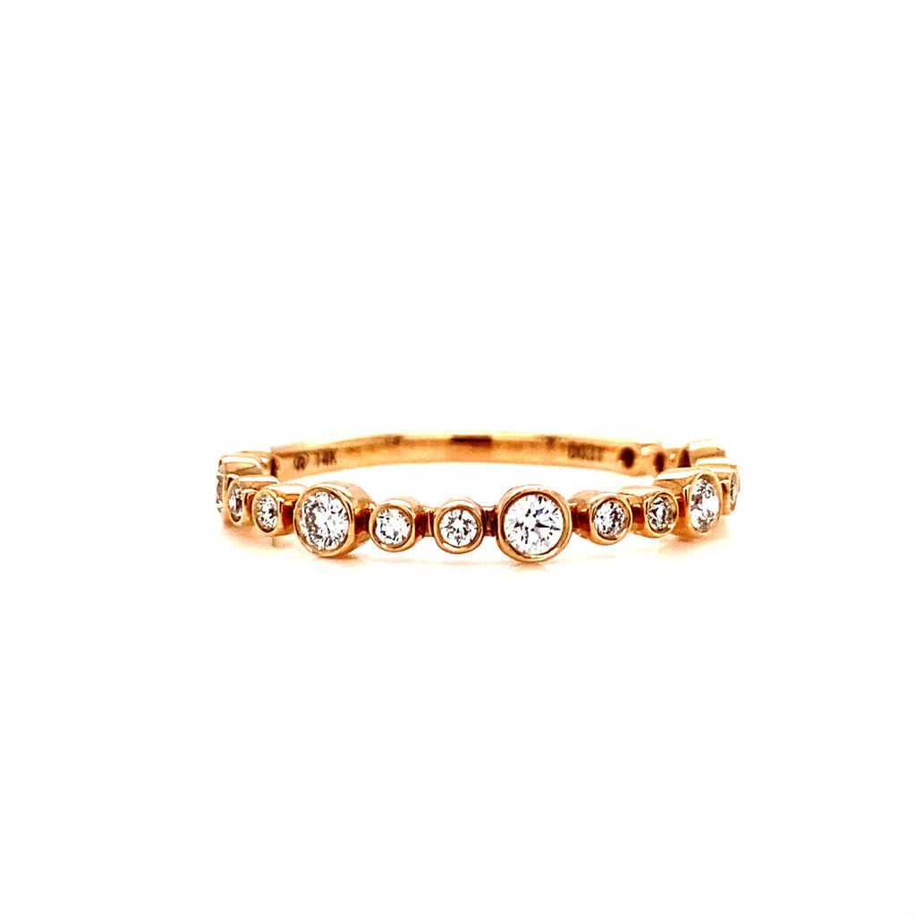 14kt Rose Gold Diamond Stackable Band