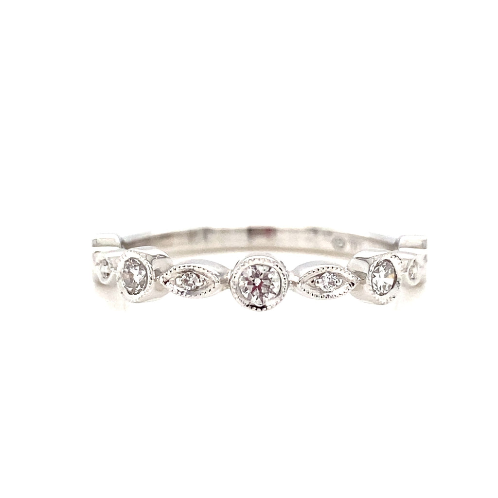 14kt White Gold Stackable Diamond Band