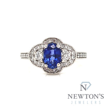 14kt White Gold Sapphire & Diamond Ring