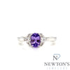 14kt White Gold Lilac Sapphire and Diamond Fashion Ring