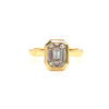 18kt Yellow Gold Empress Emerald Classic Solitaire Bezel-Set Ring