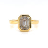 18kt Yellow Gold Empress Emerald Classic Solitaire Bezel-Set Ring