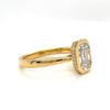 18kt Yellow Gold Empress Emerald Classic Solitaire Bezel-Set Ring