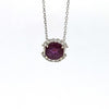 Estate 14kt White Gold Ruby & Diamond Pendant Necklace