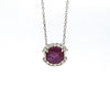 Estate 14kt White Gold Ruby & Diamond Pendant Necklace