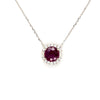 Estate 14kt White Gold Ruby & Diamond Pendant Necklace