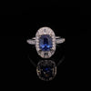 18kt White Gold Sapphire & Diamond Couture Fashion Ring