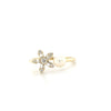 10kt Yellow Gold Diamond Flower & Pearl Fashion Ring (0.20ct)