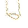 18kt Yellow Gold Diamond Carabiner Chain Necklace (0.75ct)