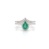 14kt White Gold Emerald and Diamond Ring