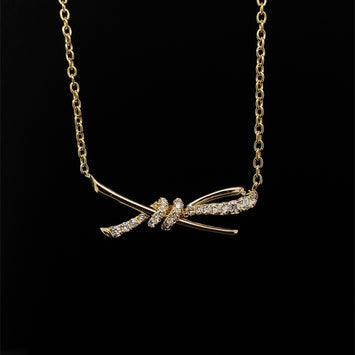 18kt Yellow Gold Couture Tied With Love Diamond Pendant
