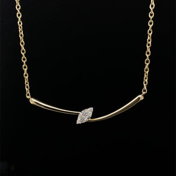 18kt Yellow Gold Marquise Cut Diamond Necklace