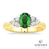 14kt Yellow Gold Oval Emerald & Diamond Fashion Ring