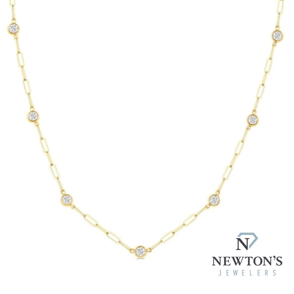 14kt Yellow Gold Diamond Paperclip Chain (1.00ct)