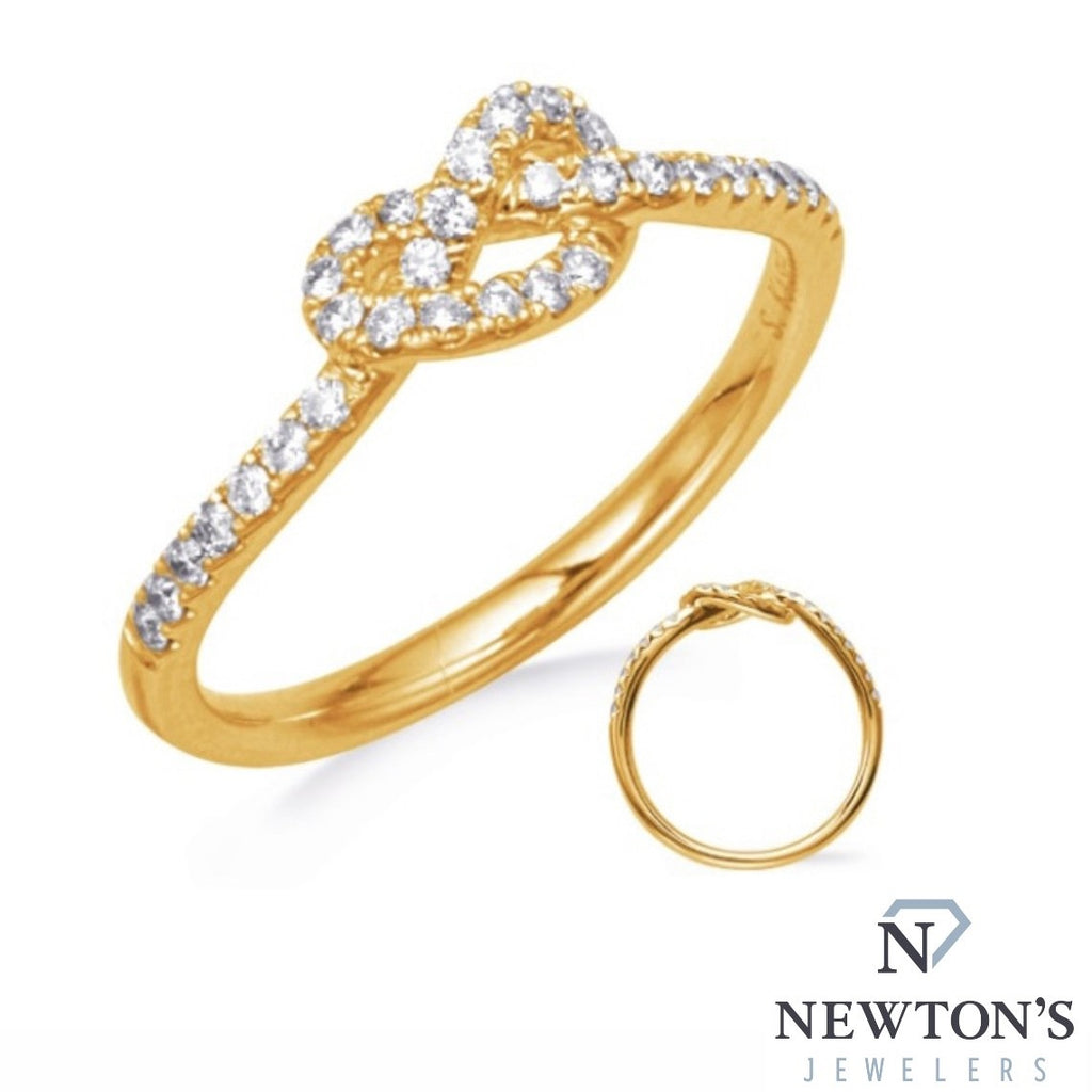 14kt Yellow Gold Diamond Knot Fashion Ring