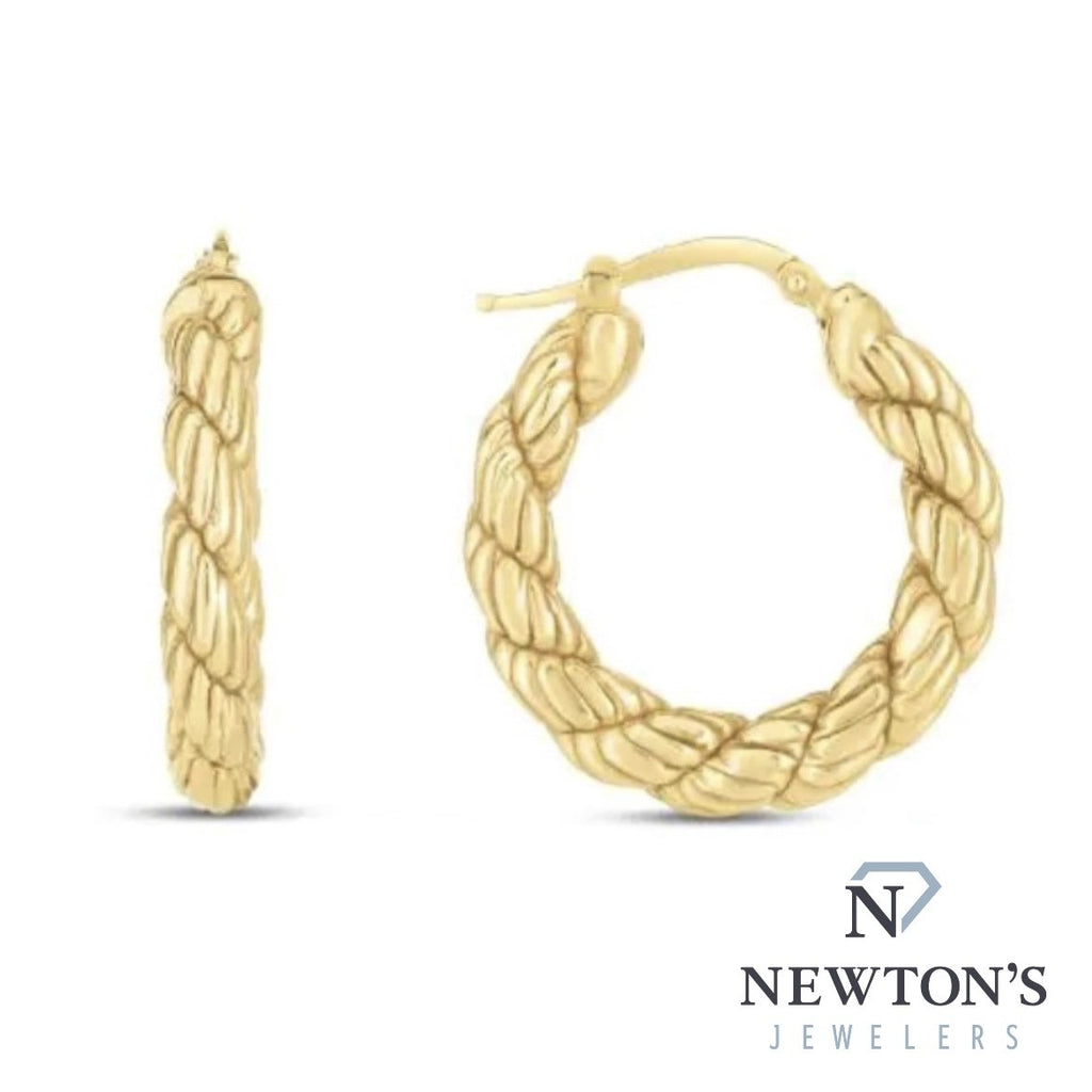 14kt Yellow Gold Rope Hoop Earrings