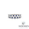 14kt White Gold Diamond & Sapphire Fashion Band