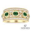 14kt Yellow Gold Emerald & Diamond Fashion Band (0.40ct Dias)