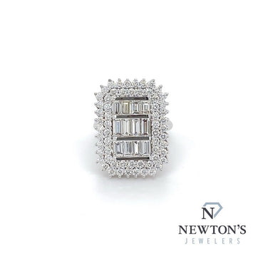 18kt White Gold Art Deco Diamond Fashion Ring (3.28ct TW)