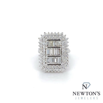 18kt White Gold Art Deco Diamond Fashion Ring (3.28ct TW)