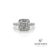 Estate 14kt White Gold Princess Cut Diamond Engagement Ring