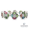 14kt White Gold Multi Color Tourmaline & Diamond Bracelet