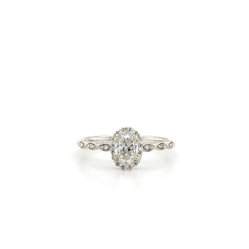 14kt White Gold Halo Engagement Ring