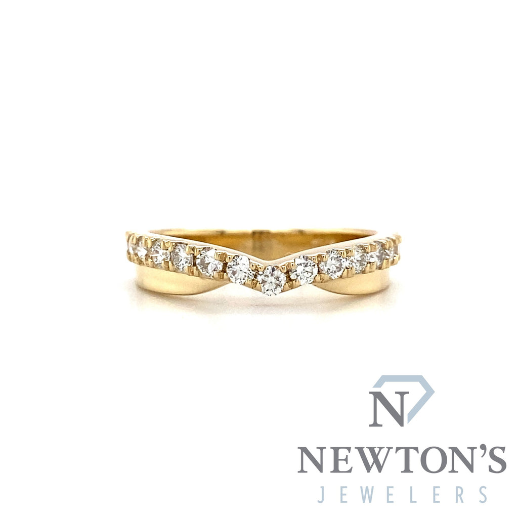 14kt Yellow Gold & Diamond Contour Band (0.54ct)