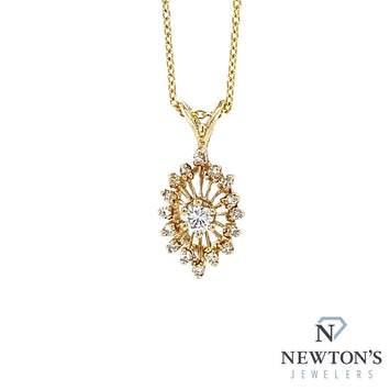 14kt Yellow Gold Diamond Snowflake Pendant (no chain)