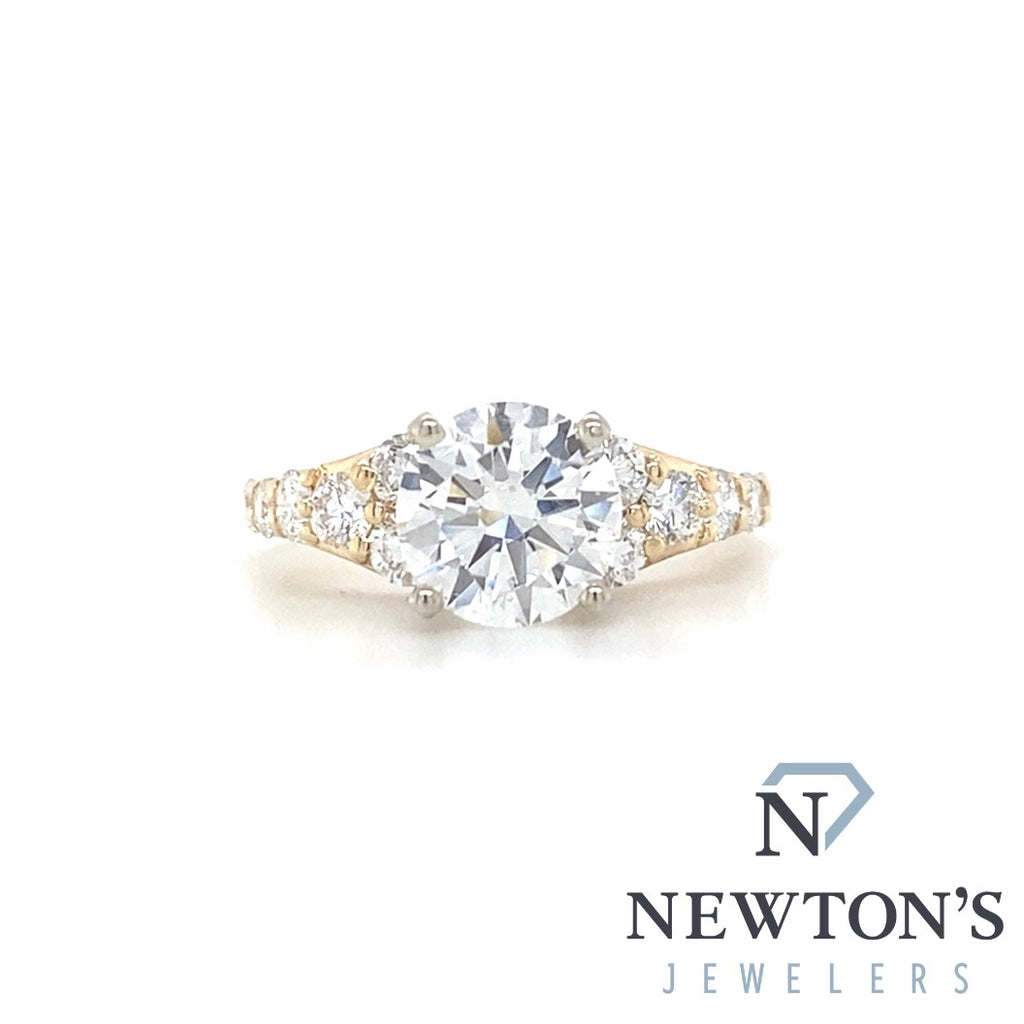 14kt Yellow Gold Round Brilliant Cut Diamond Engagement Ring (2.00ctr)
