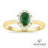 10kt Yellow Gold Oval Emerald & Diamond Fashion Ring