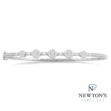 14kt White Gold Diamond Bangle Bracelet (1.10ct TW)