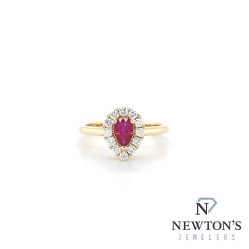 14kt Yellow Gold Pear Shaped Ruby Fashion Ring (0.32ctr)