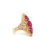 18kt Rose Gold Ruby & Diamond Art Deco Couture Fashion Ring