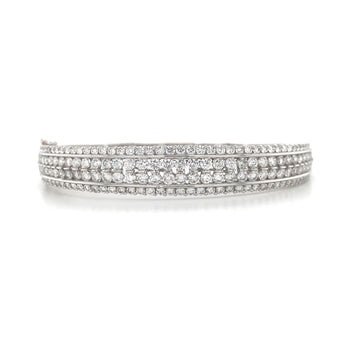 18kt White Gold Couture 4-Row Diamond Bangle (4.85ct)