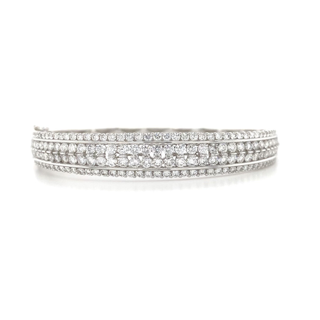 18kt White Gold Couture 4-Row Diamond Bangle (4.85ct)