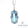 14kt White Gold Light Blue Topaz Pendant