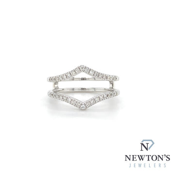 14kt White Gold Diamond Chevron Ring Wrap (0.20ct)