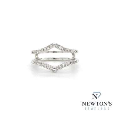 14kt White Gold Diamond Chevron Ring Wrap (0.20ct)