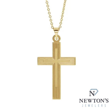 14kt Yellow Gold Cross with Chain