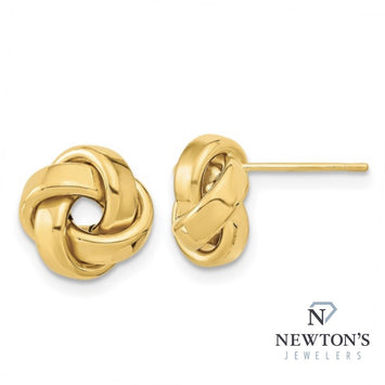 14kt Yellow Gold True Lovers Knot Stud Earrings