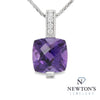 14kt White Gold Checkerboard Amethyst Pendant (Pendant Only)