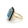 14kt Yellow Gold Blue Topaz & Enamel Fashion Ring