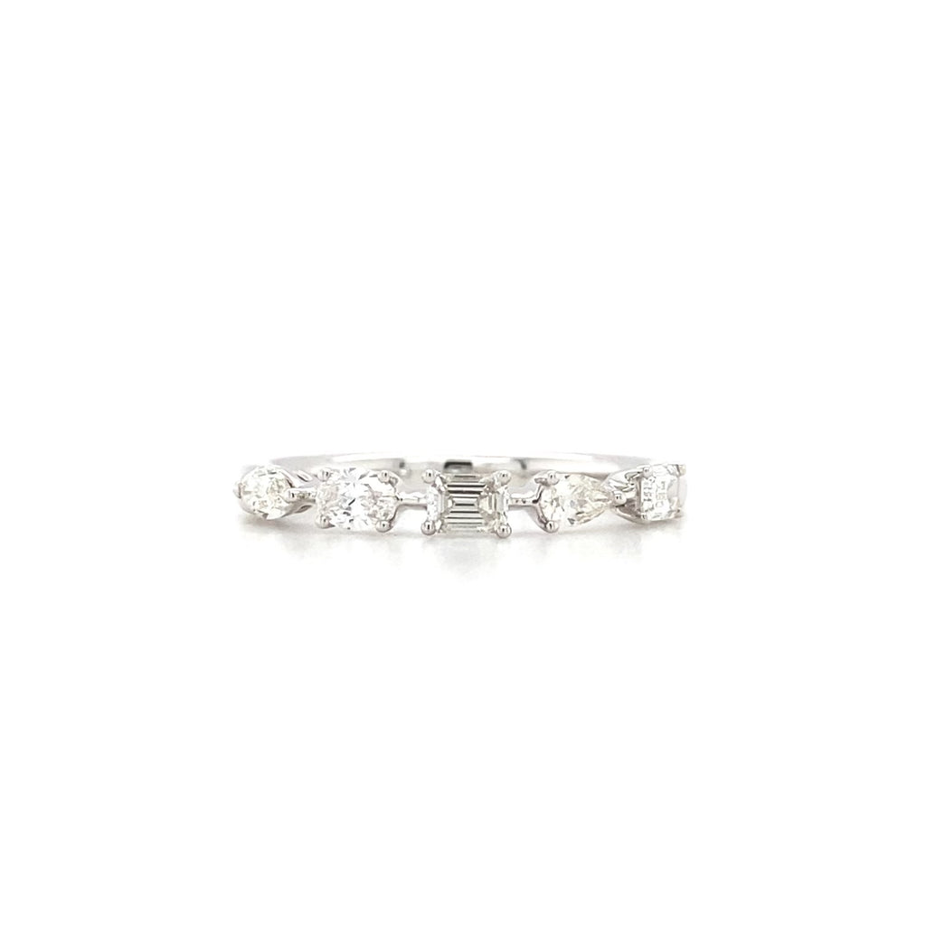 14kt White Gold Mixed Diamond Stackable Ring (0.55ct)