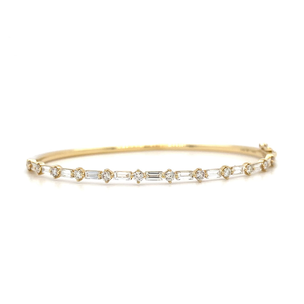 14kt Yellow Gold Mixed Diamond Bangle Bracelet (1.25ct)